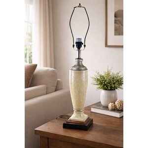 Vintage Textured Table Lamp 28.5" Tall Speckled Cream Base